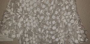 Love and Lace Chiffon Top - Ivory - Size L